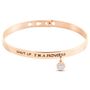 Bangle Lady Message Acciaio Rosato Happiness e Cristalli