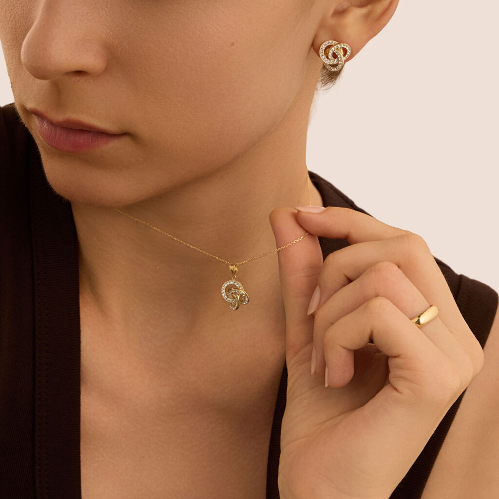 Collana Christelle Oro Giallo Cristallo