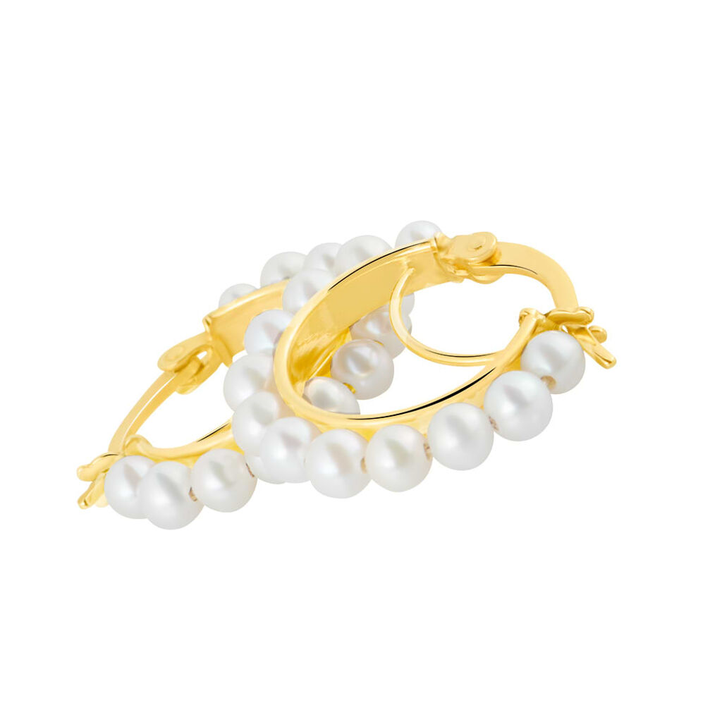 Orecchini A Cerchio Gabrielle Oro Giallo Perla D'Acqua Dolce - Orecchini a Cerchio Donna | Stroili