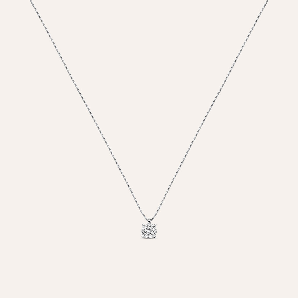 Collana Punto Luce Diamotion Oro Bianco Diamante