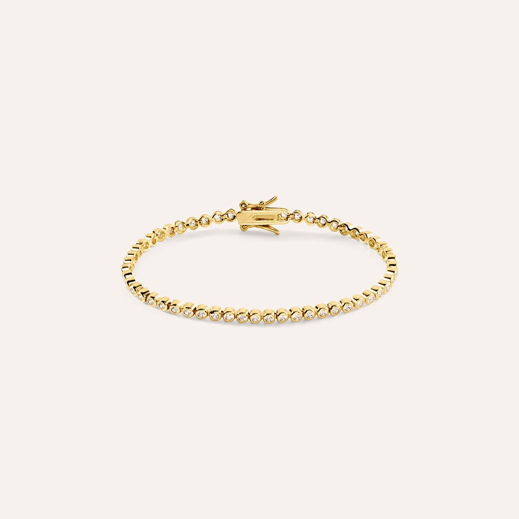 Bracciale Tennis Silver Glow Argento Dorato Cubic Zirconia