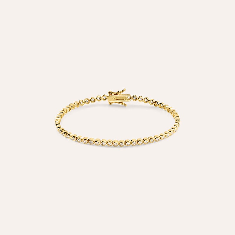 Bracciale Tennis Silver Glow Argento Dorato Cubic Zirconia - Bracciali Tennis Donna | Stroili