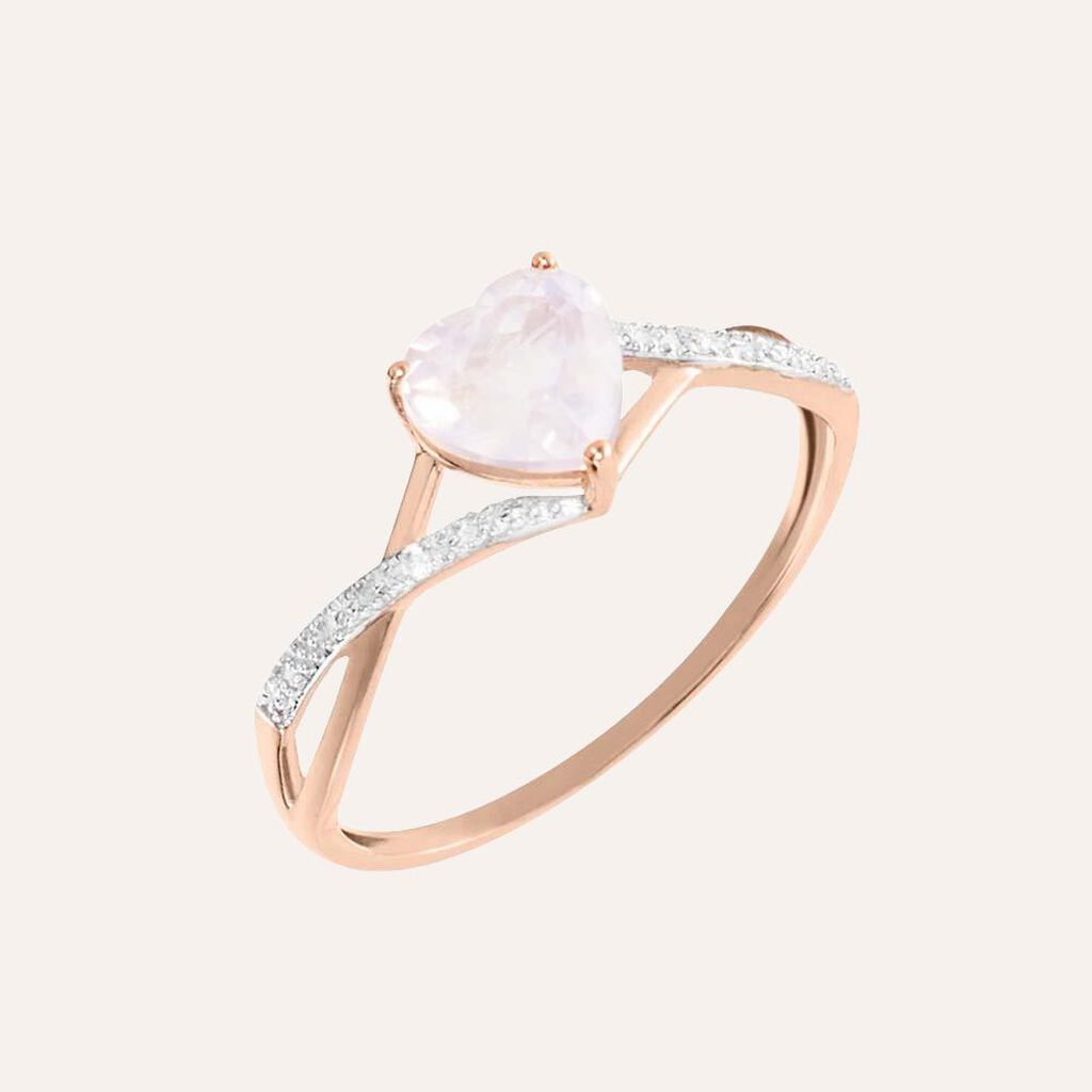 Anello Amélie Oro Rosa Quarzo Cubic Zirconia