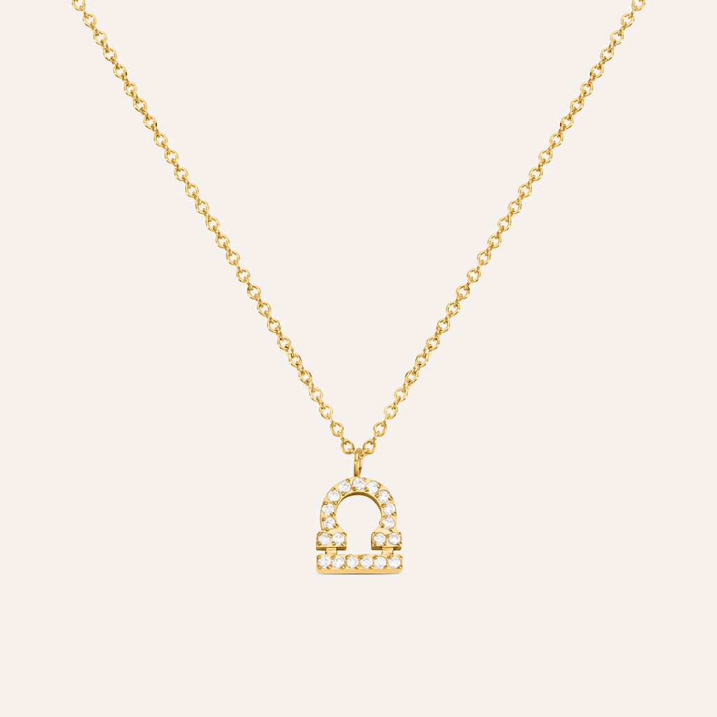 Collana Radiance Acciaio Dorato Cubic Zirconia