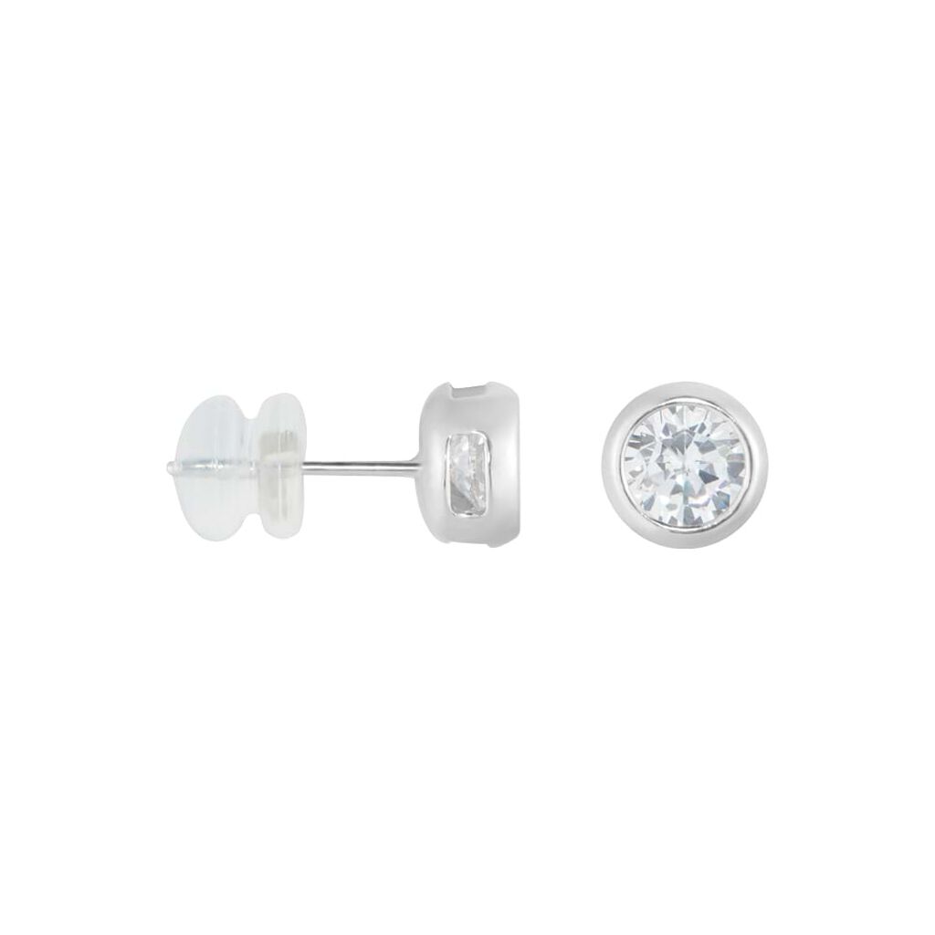 Orecchini in argento rodiato 925 e zirconi - Orecchini a Lobo Donna | Stroili