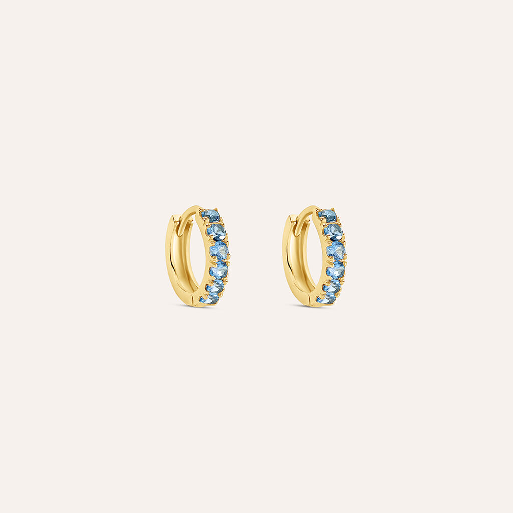 Orecchini A Cerchio Toujours Oro Giallo Cubic Zirconia