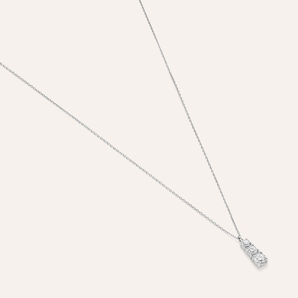 Collana Trilogy Diamade Oro Bianco Diamante Lab-Grown