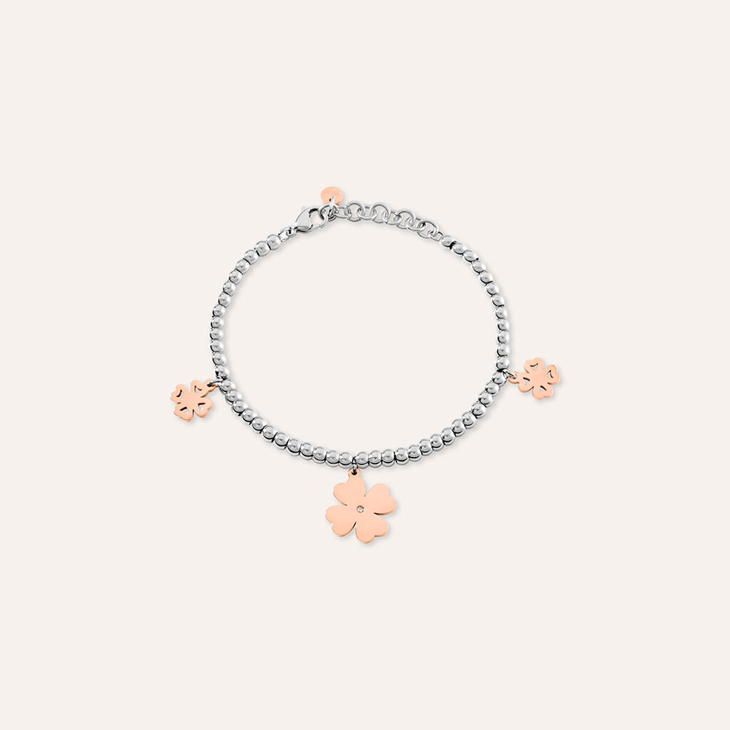 Bracciale Sunrise Acciaio Bicolore Bianco / Rosa Cristallo