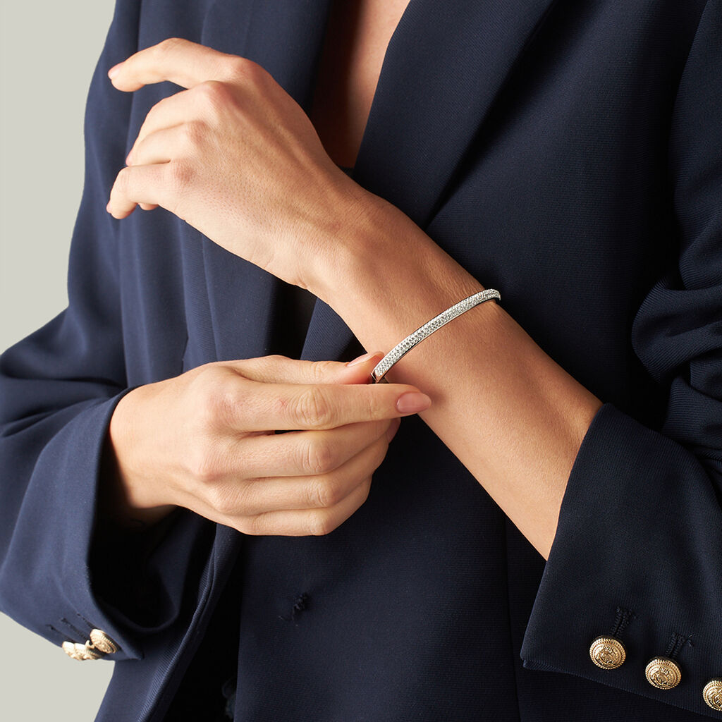 Bangle Lady Phantasya Acciaio Cristallo - Bracciali Rigidi Donna | Stroili