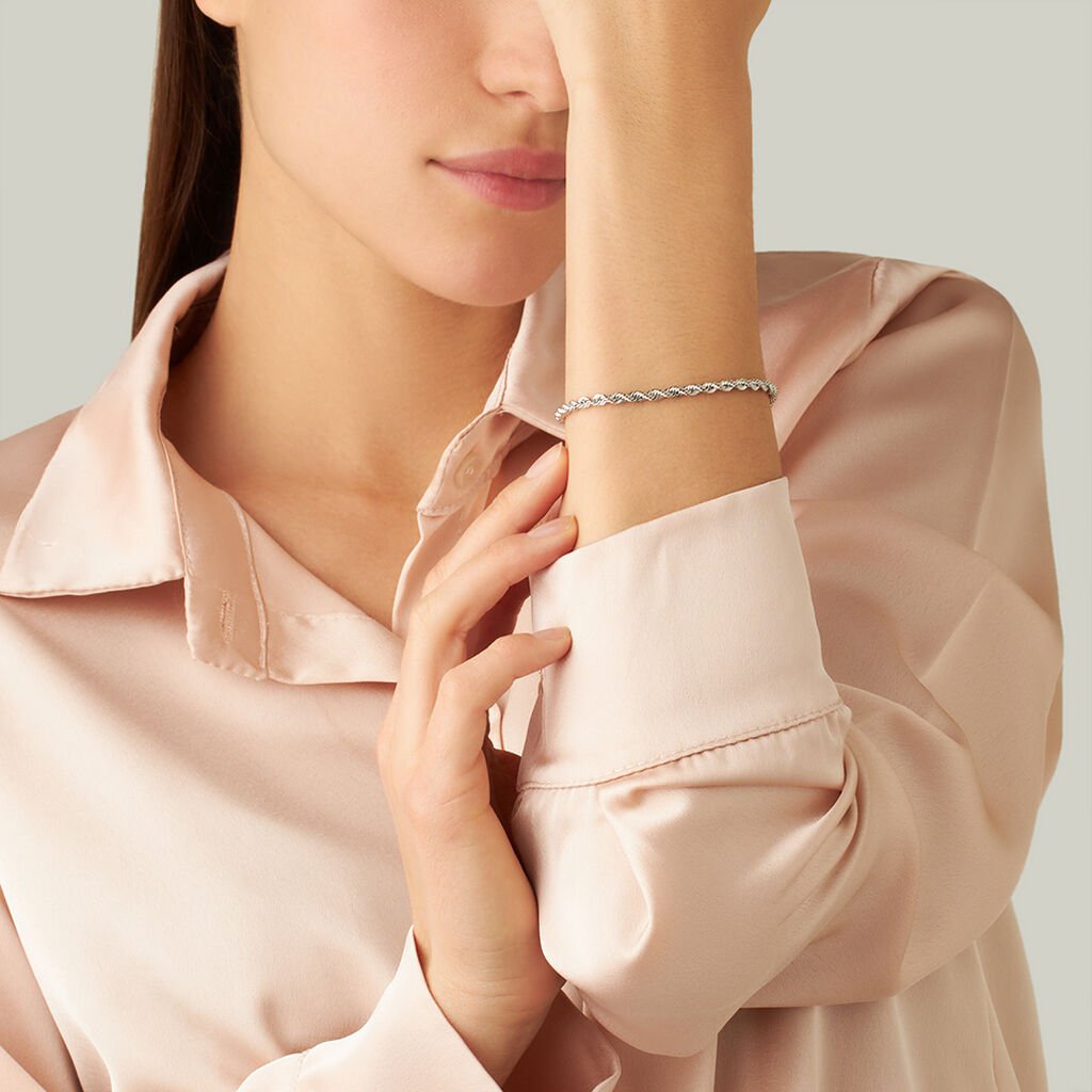Bracciale Catena Colette Oro Bianco - Bracciali Donna | Stroili