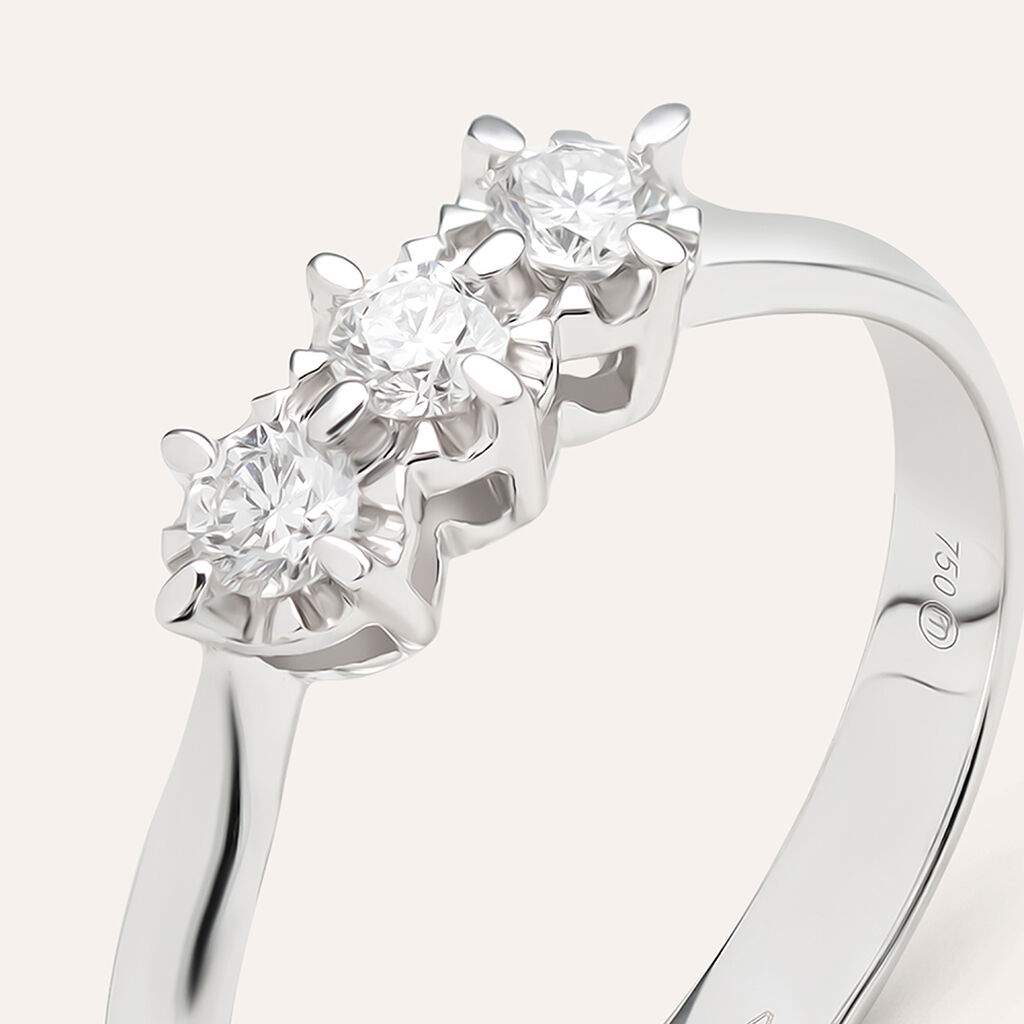 Anello Trilogy Diamazing Oro Bianco Diamante