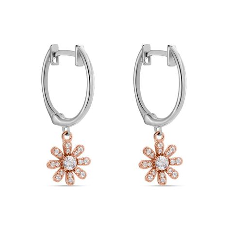 Orecchini A Cerchio Silver Moments Argento Bicolore Bianco / Rosa Cubic Zirconia - Orecchini a Cerchio Donna | Stroili