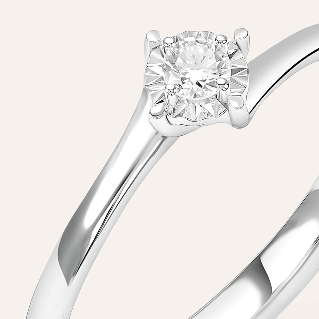 Anello Solitario Valentino Diamotion Oro Bianco Diamante