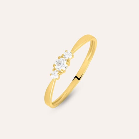 Anello Trilogy Claire Oro Giallo Cubic Zirconia - Anelli con Pietre Donna | Stroili