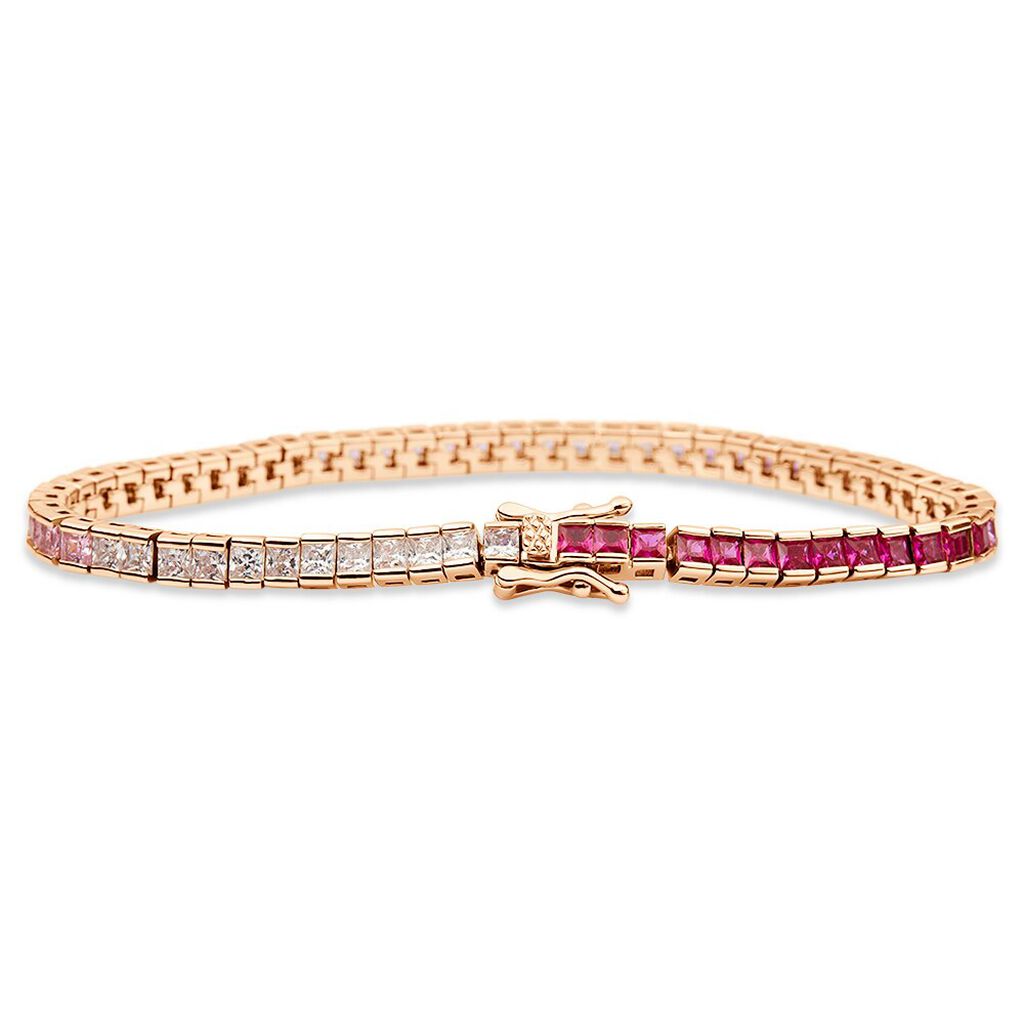 Bracciale Tennis Silver Rainbow Argento Rosa Cubic Zirconia - Bracciali Tennis Donna | Stroili