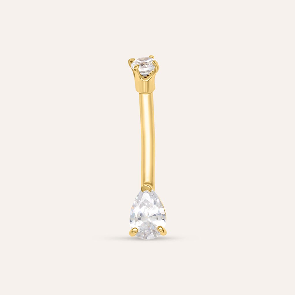 Piercing Ombelico Bon Ton Oro Giallo Cubic Zirconia