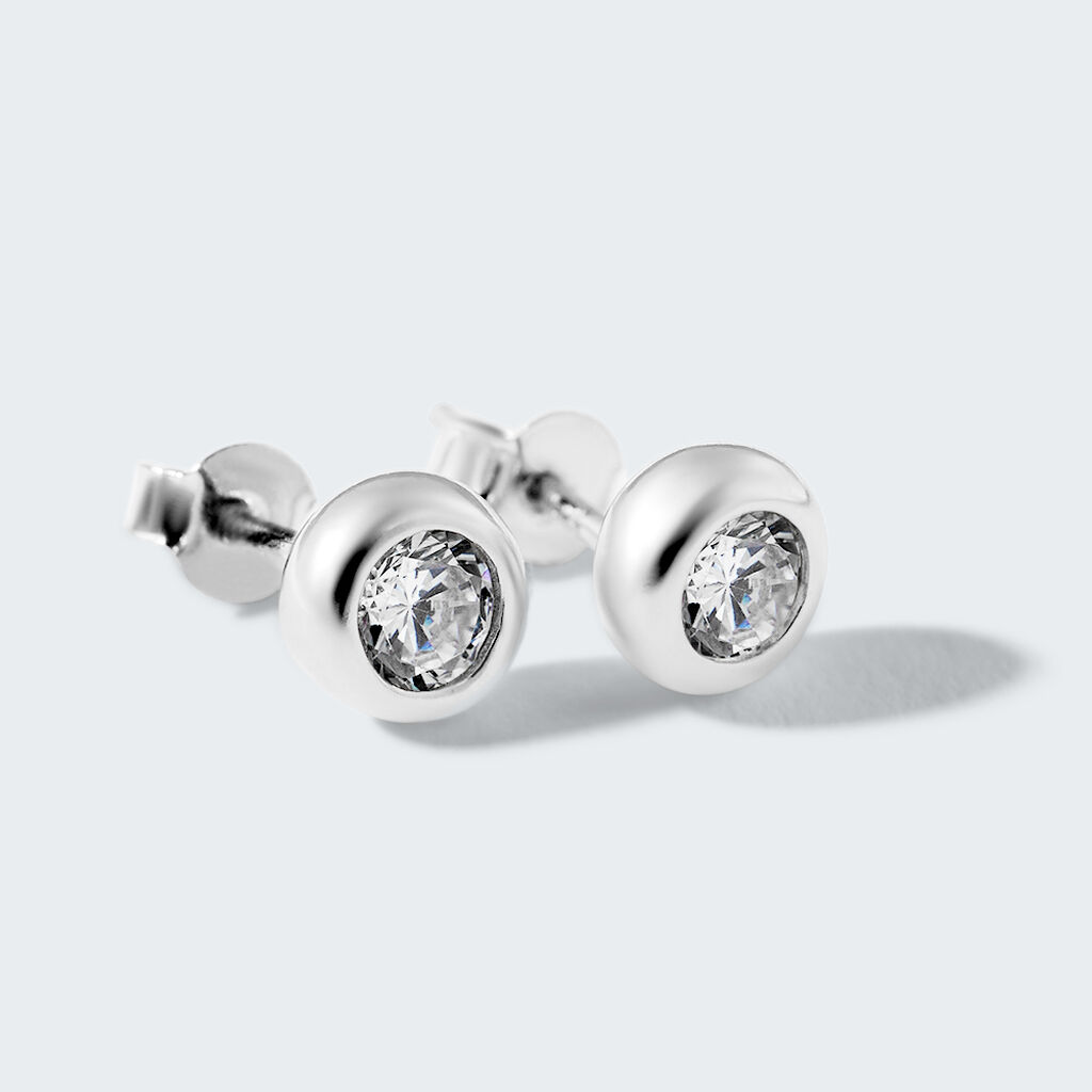 Orecchini Lobo Punto Luce Silver Elegance Argento Rodiato Cubic Zirconia - Orecchini a Lobo Donna | Stroili