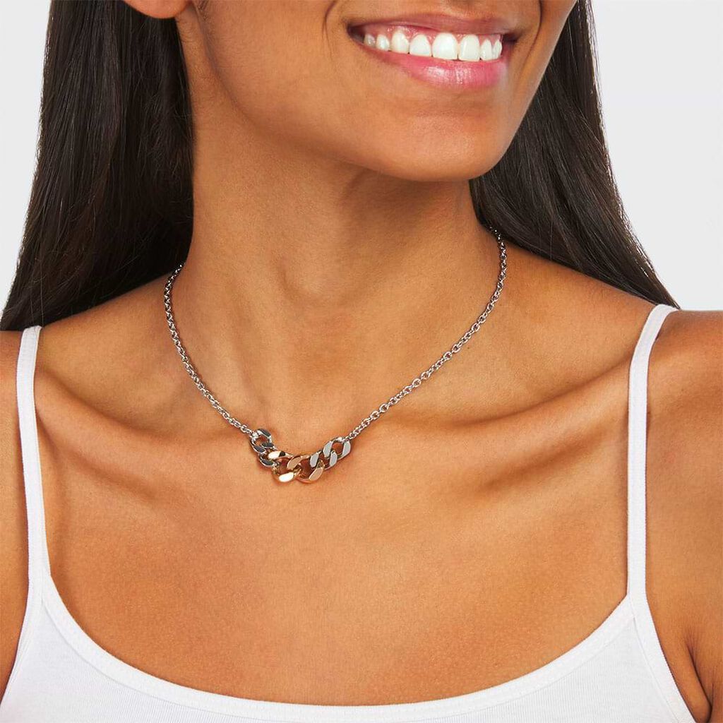 Collana Lady Code Acciaio Bicolore Groumette Filo - Collane Donna | Stroili