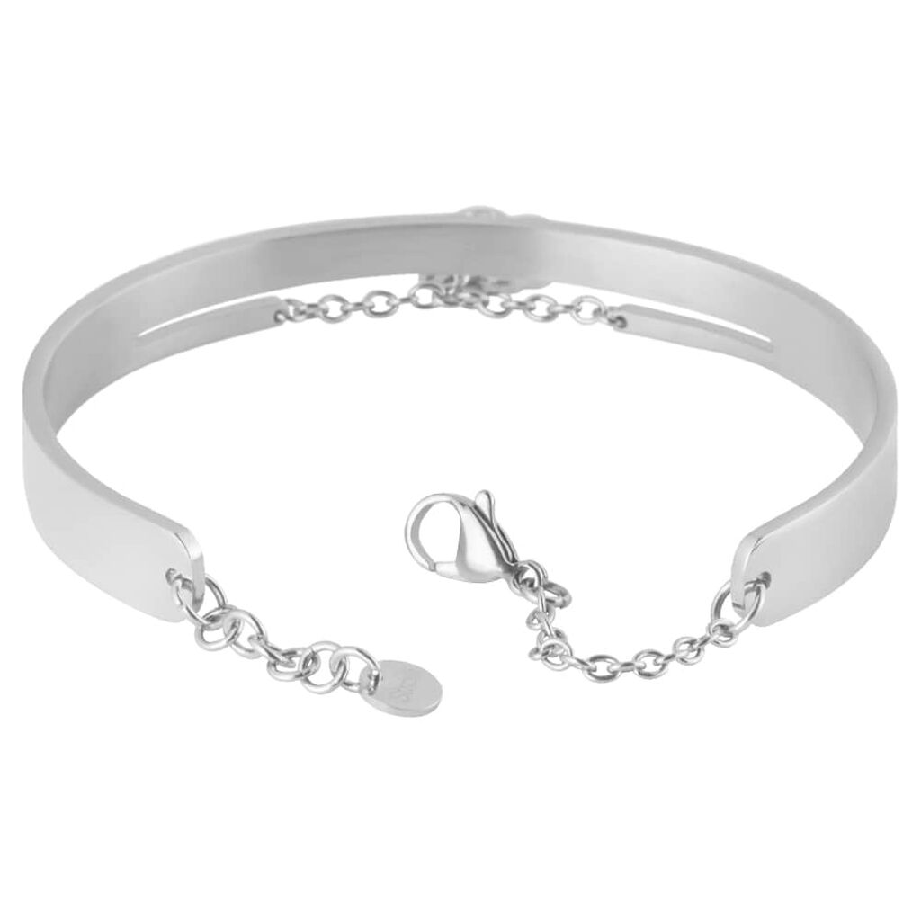 Bangle Lady Message Acciaio Cristallo - Bracciali Rigidi Donna | Stroili