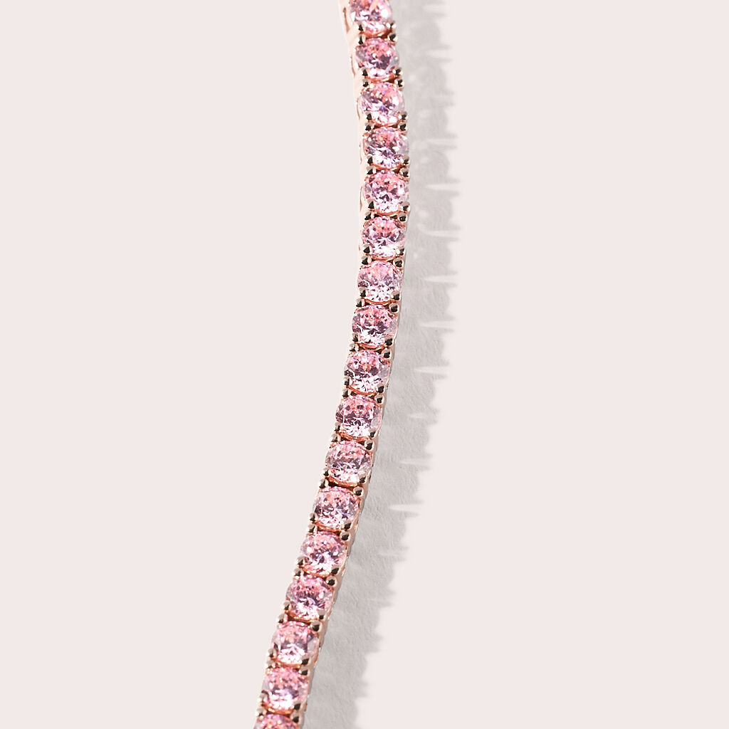 Bracciale Tennis Silver Rainbow Argento Rosa Cubic Zirconia - Bracciali Tennis Donna | Stroili