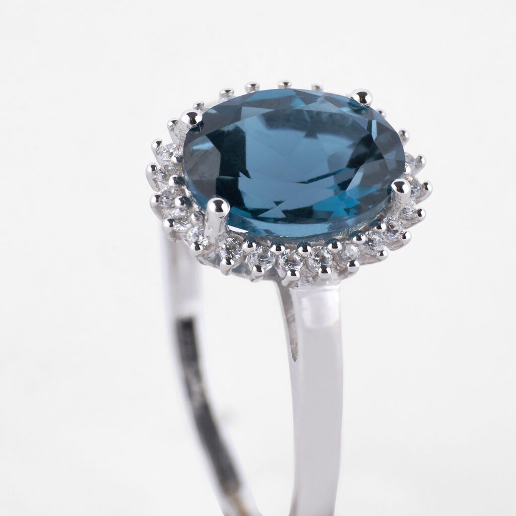 Anello Solitario Amélie Oro Bianco Topazio Cubic Zirconia - Anelli con Pietre Donna | Stroili