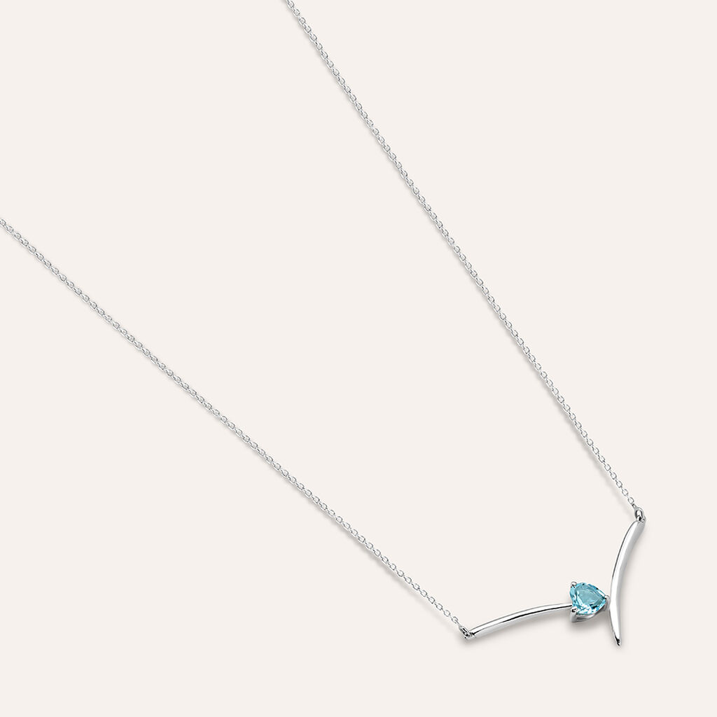 Collana Am&eacute;lie Oro Bianco Topazio