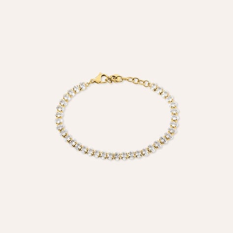 Bracciale Tennis Aura Acciaio Dorato Cubic Zirconia - Bracciali Tennis Donna | Stroili