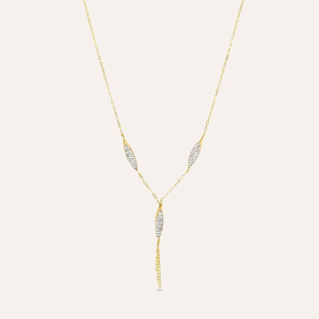 Collana Christelle Oro Giallo Cristallo