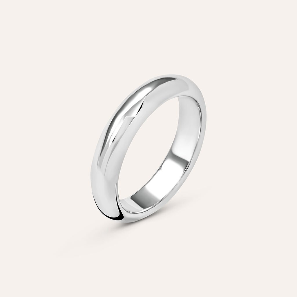 Fede Classica Leggera 4.5 mm Oro Bianco - Anelli con Incisione Unisex | Stroili