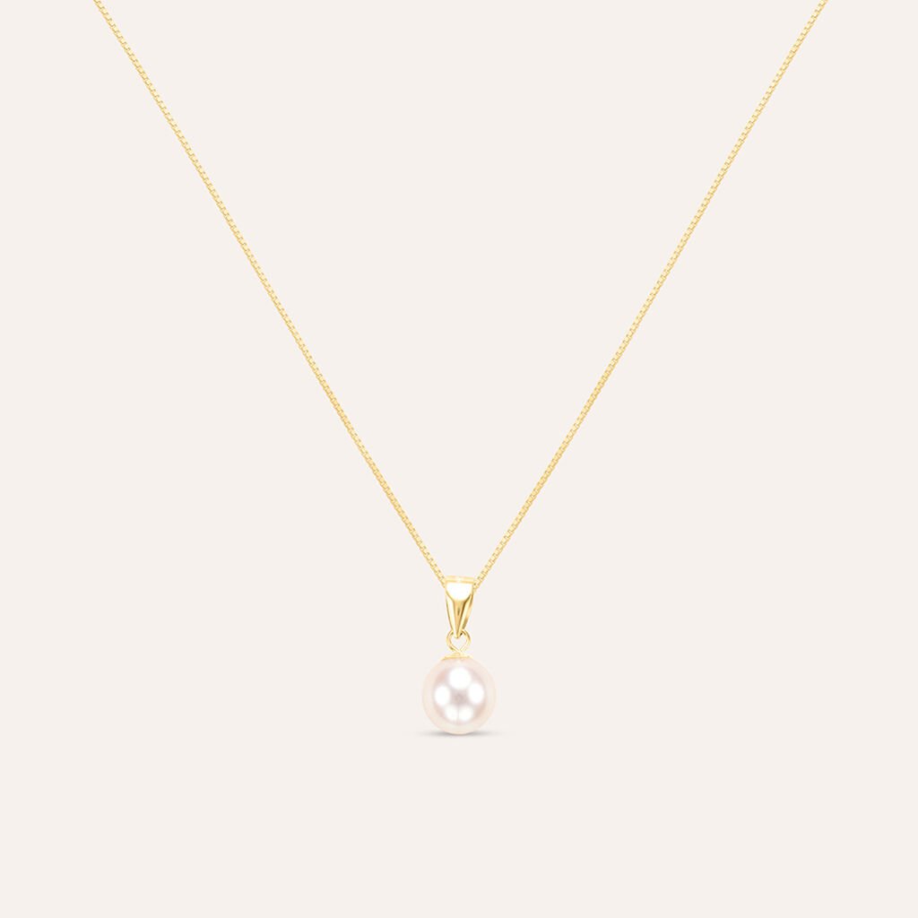 Collana Gabrielle Oro Giallo Perla D'Acqua Dolce