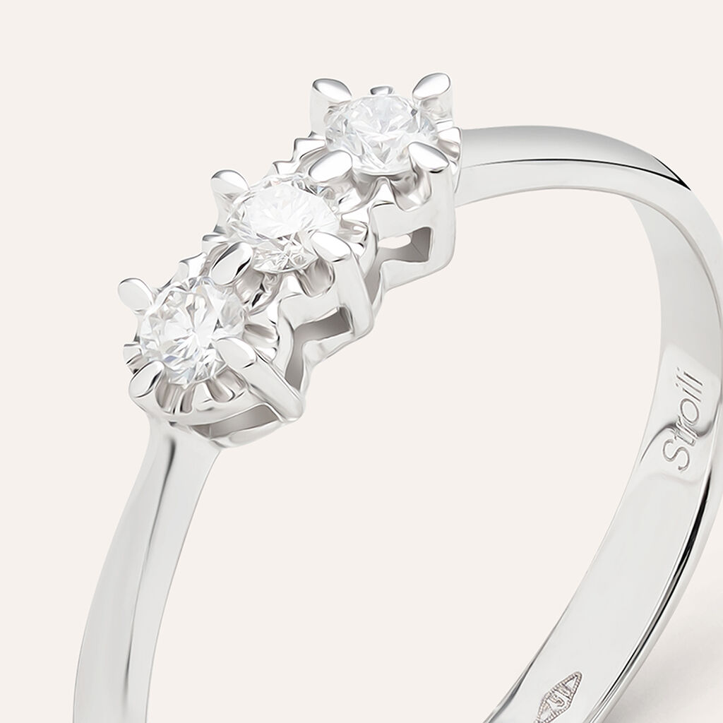 Anello Trilogy Diamazing Oro Bianco Diamante