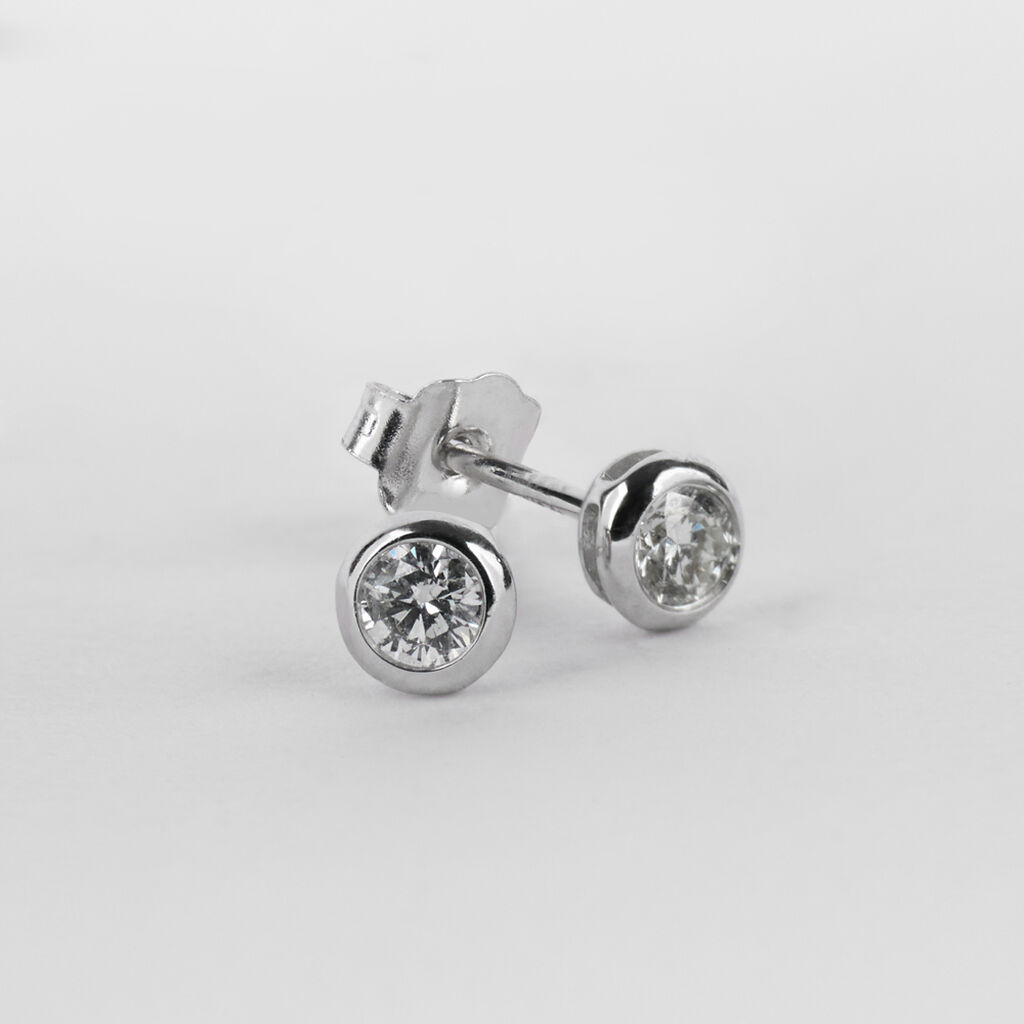 Orecchini Lobo Punto Luce Grace Oro Bianco Diamante - Orecchini a Lobo Donna | Stroili