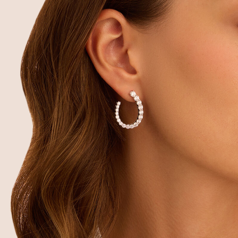 Orecchini Lobo Red Carpet Argento Rodiato Cubic Zirconia - Orecchini a Lobo Donna | Stroili