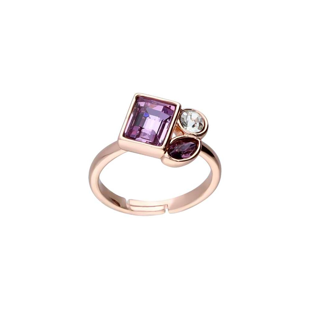 Anello Fantasia Violet Ottone Rosa Cristallo - Anelli con Pietre Donna | Stroili