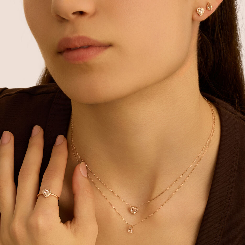 Orecchini Lobo Jasmine Oro Rosa Morganite Diamante