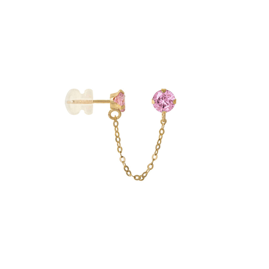 Mono Orecchino Lobo Bon Ton Oro Giallo Cubic Zirconia