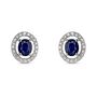 Orecchini Lobo Punto Luce Elizabeth Crown Oro Bianco Zaffiro Diamante