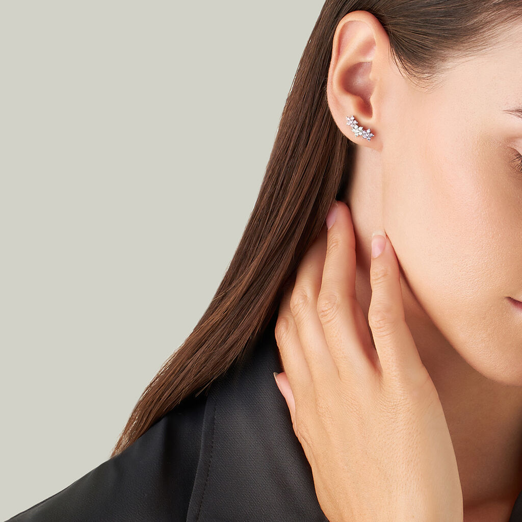 Orecchini A Farfalla In Argento Sterling: Borchie Con Zirconi Neri - Foto 2