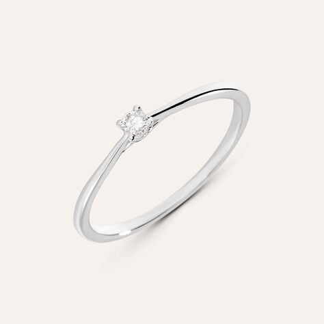 Anello Solitario Grace Oro Bianco Diamante - Anelli con Pietre Donna | Stroili
