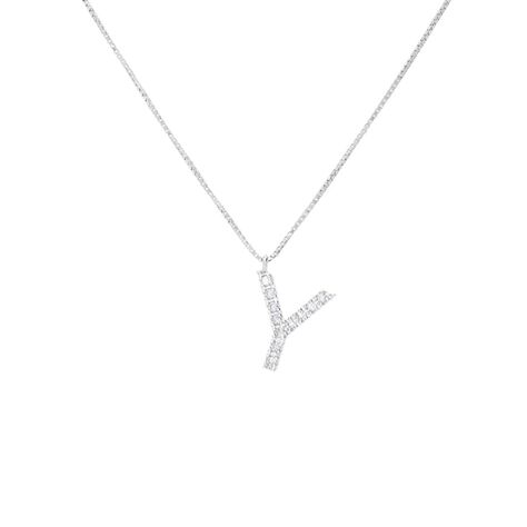 Collana Diamond Letters Oro Bianco Diamante - Collane Donna | Stroili