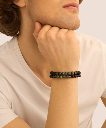 Bracciale Man Code Ottone Nero Turchese Ossidiana