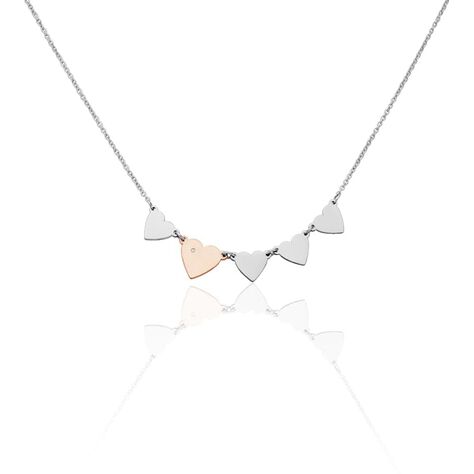 Collana in acciaio bicolore e strass con charm Cuore - Collane Donna | Stroili