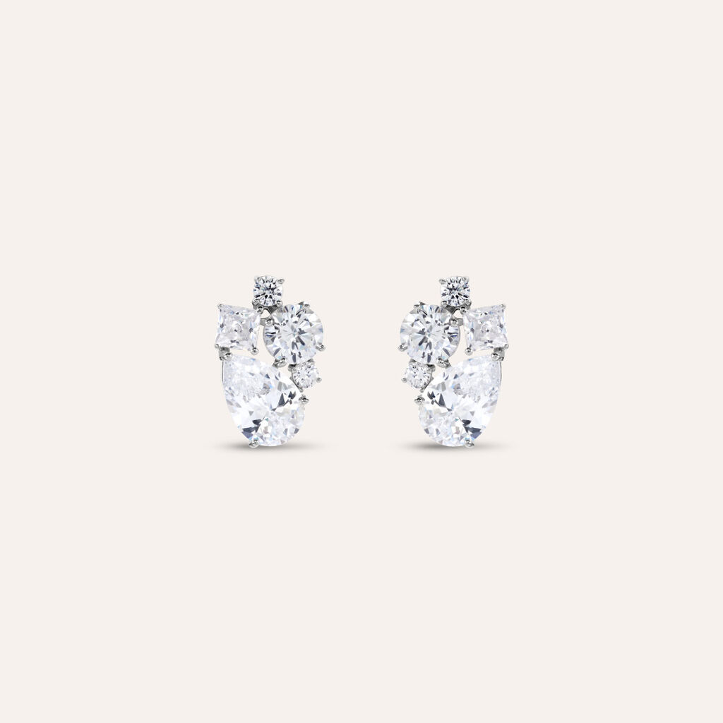 Orecchini Lobo Red Carpet Argento Rodiato Cubic Zirconia