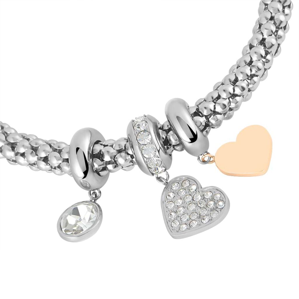 Bracciale Lady Chic Acciaio Bicolore Bianco / Rosa Cristallo - Bracciali Love Donna | Stroili