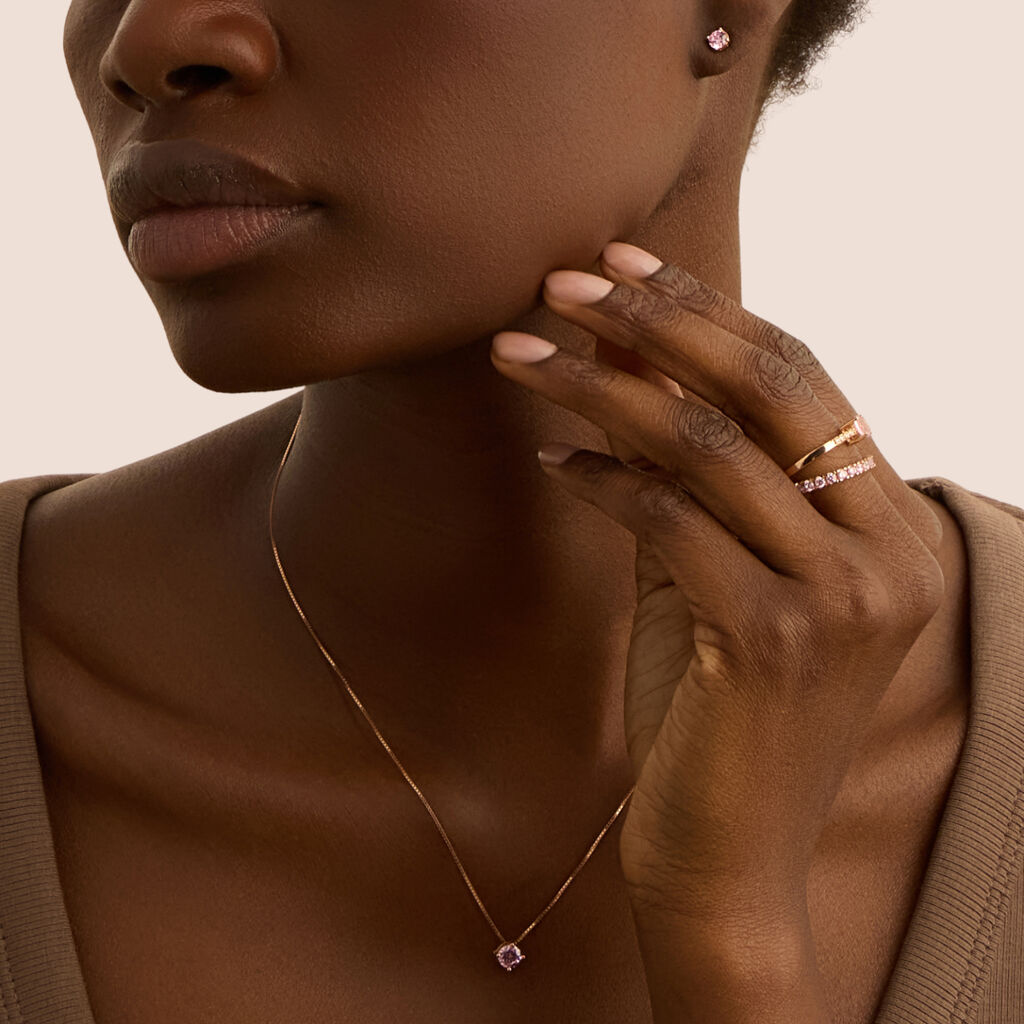 Collana Punto Luce Silver Rainbow Argento Rosa Cubic Zirconia - Collane Punto Luce Donna | Stroili