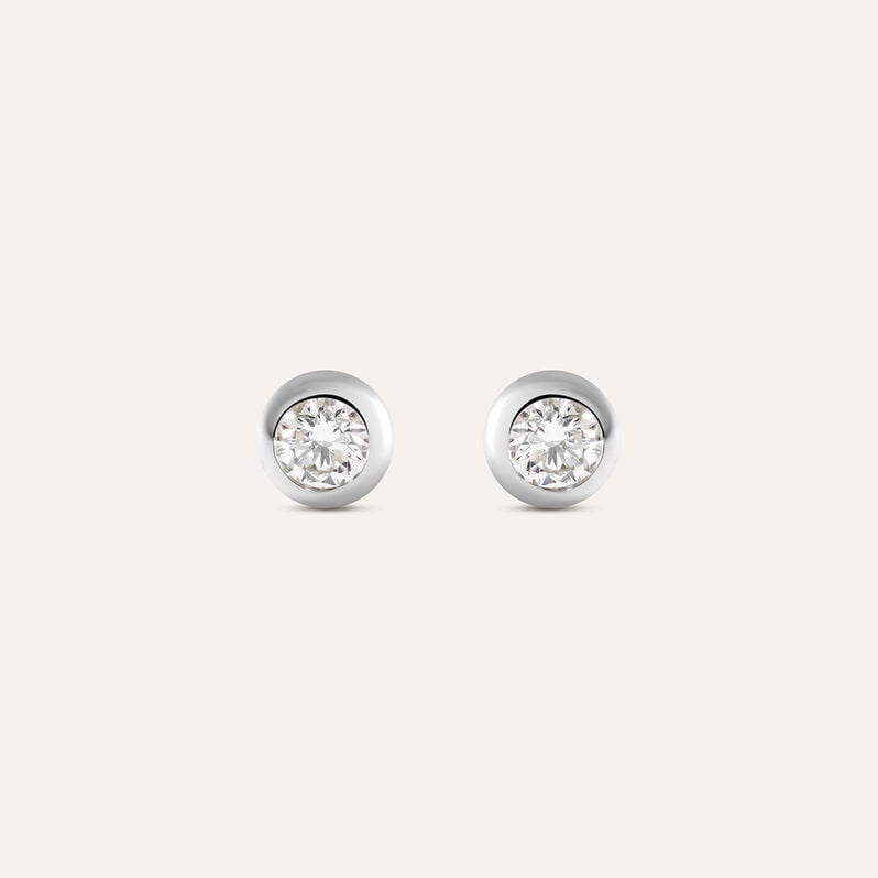 Orecchini Lobo Punto Luce Grace Oro Bianco Diamante - Orecchini a Lobo Donna | Stroili