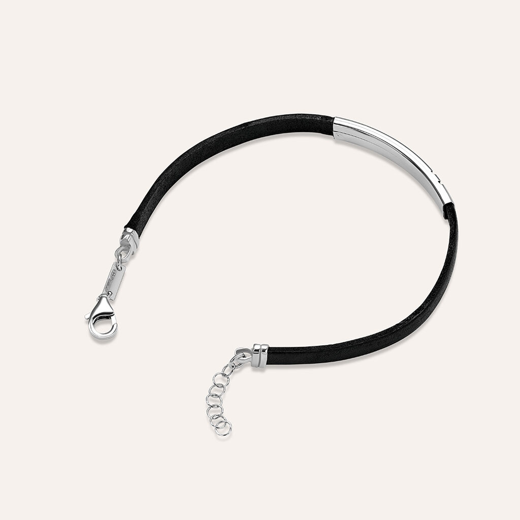 Bracciale Con Targhetta Gentleman Argento Rodiato - Bracciali Uomo | Stroili