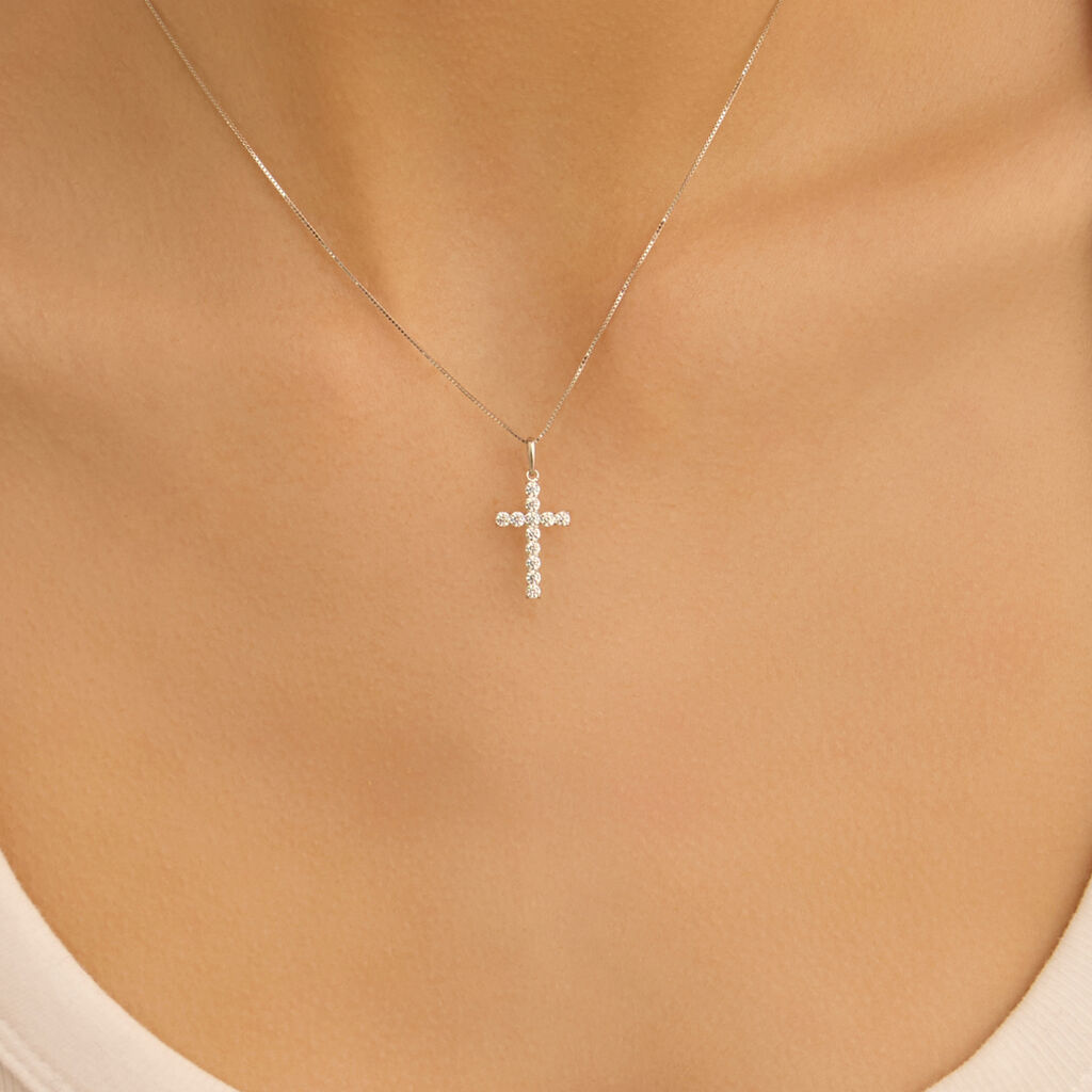 Pendente Holy Oro Bianco Cubic Zirconia