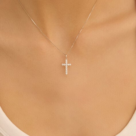 Pendente Holy Oro Bianco Cubic Zirconia - Ciondoli Donna | Stroili