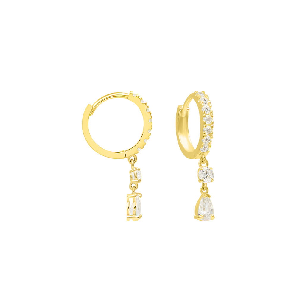 Orecchini A Cerchio Toujours Oro Giallo Cubic Zirconia
